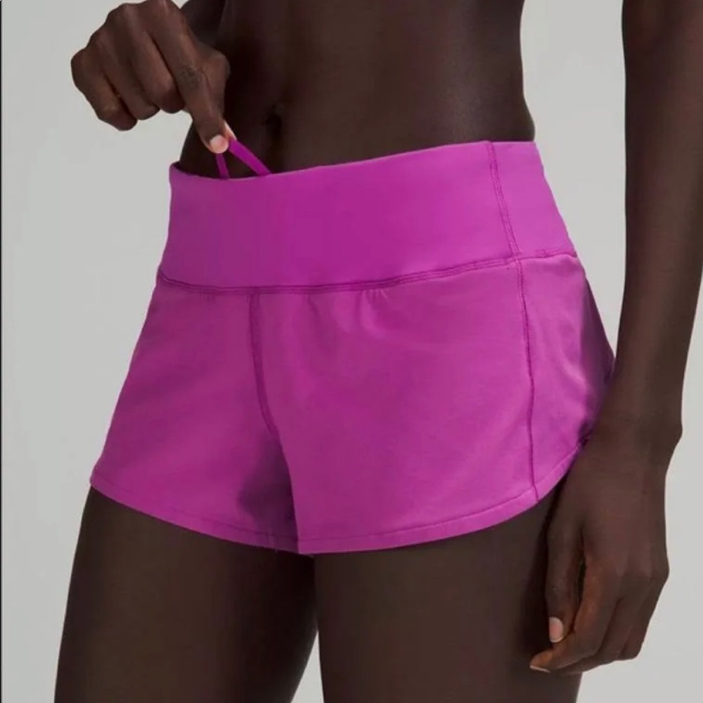 LULULEMON ROYAL PLUM 2.5" SPEED UPS SHORTS  SIZE 2